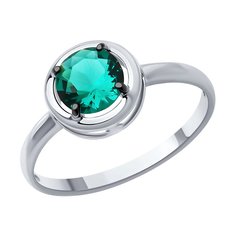 Кольцо из серебра р. 16,5 SOKOLOV 92014518, турмалин искусственный