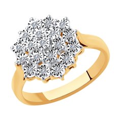 Кольцо из комбинированного золота р. 17,5 Diamant 51-210-00720-1, бриллиант
