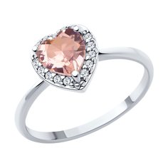 Кольцо из серебра р. 19,5 SOKOLOV 92014438, ситалл искусственный/фианит