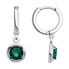 Серьги из серебра SOKOLOV 92023029, турмалин искусственный