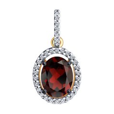 Кулон из серебра Diamant 93-330-01999-3, фианит/гранат