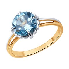 Кольцо из красного золота р. 19,5 Diamant 51-310-01845-1, топаз