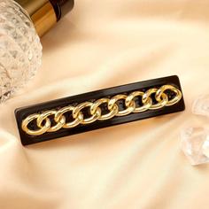 Заколка-автомат Queen Fair 5423301 золотистая/черная, 1 шт