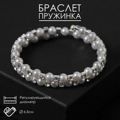 Браслет из металла р. 6,5 Queen Fair 6250026, пластик/стразы