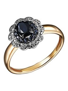 Кольцо из серебра р. 19,5 Ювелирочка 1060689, сапфир\фианит