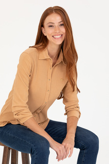 Рубашка женская US Polo Assn G082SZ0OG0MOEY бежевая L