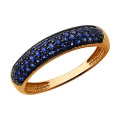 Кольцо из красного золота р. 18 Diamant 51-210-02498-1, сапфир