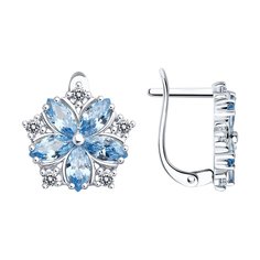 Серьги из серебра SOKOLOV 94026730, фианит
