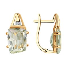 Серьги из красного золота SOKOLOV 727813, фианит\аметист