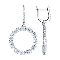 Серьги из серебра SOKOLOV 94026698, фианит