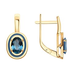 Серьги из красного золота Diamant 51-320-02509-2, эмаль\топаз