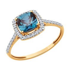 Кольцо из золота р. 17,5 Diamant 51-210-02348-1, бриллиант\александрит искусственный