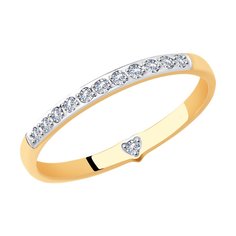 Кольцо из красного золота р. 19,5 SOKOLOV 017595, фианит