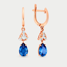 Серьги из розового золота МАСКОМ 200-1506, фианит