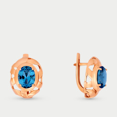 Серьги из розового золота МАСКОМ 200-1573, топаз