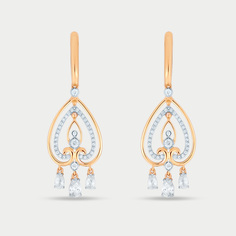 Серьги из желтого золота Delta л125808, фианит