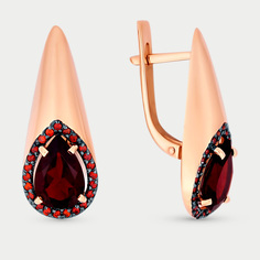 Серьги из розового золота МАСКОМ 200-1577-1, фианит