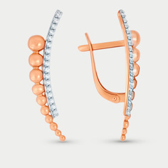 Серьги из розового золота Династия 011882-1102, фианит