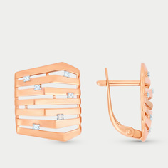 Серьги из розового золота Династия 012602-1102, фианит