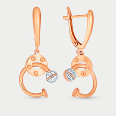 Серьги из розового золота Corona с4570, фианит