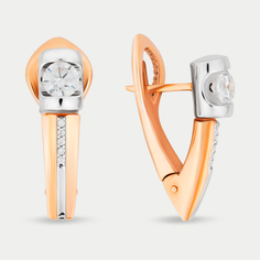 Серьги из розового золота Delta дф120010, фианит