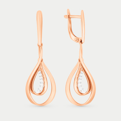 Серьги из розового золота Delta 1201336, фианит