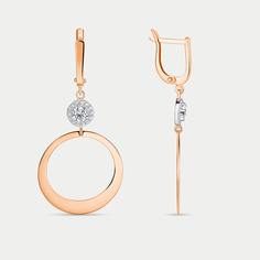 Серьги из розового золота Магнат 11323, фианит Magnat