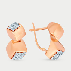 Серьги из розового золота Династия 901262-1102, фианит