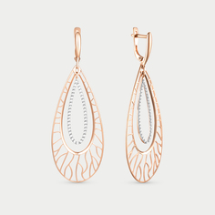 Серьги из розового золота Династия 000812-1102, фианит