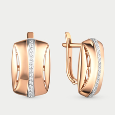 Серьги из розового золота Династия 901932-1102, фианит