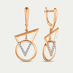 Серьги из розового золота Династия 012532-1102, фианит