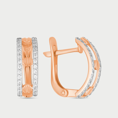 Серьги из розового золота Corona с4215, фианит