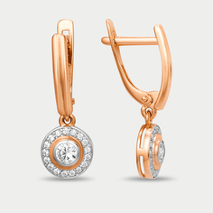 Серьги из розового золота Династия 002512-1102, фианит
