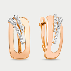 Серьги из розового золота Династия 020952-1102, фианит