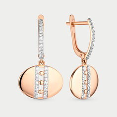 Серьги из розового золота Сорокин 40139300, фианит