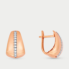 Серьги из розового золота Династия 900052-1102, фианит