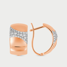 Серьги из розового золота Династия 900432-1102, фианит