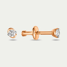 Серьги из розового золота Династия 009012-1102, фианит