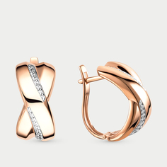 Серьги из розового золота Династия 901982-1102, фианит