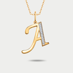 Подвеска из розового золота Atoll 5723 "А", фианит