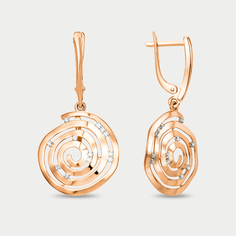 Серьги из розового золота Династия 012392-1102, фианит