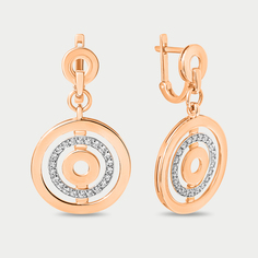 Серьги из розового золота Династия 023402-1102, фианит