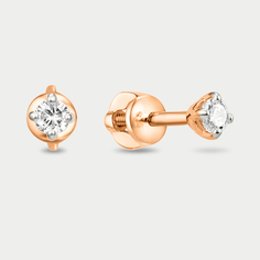 Серьги из розового золота Династия 009802-1102, фианит