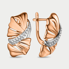 Серьги из розового золота Династия 024262-1102, фианит