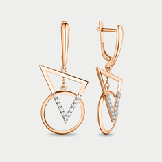 Серьги из желтого золота Династия 012532-4102, фианит