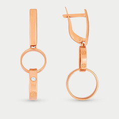 Серьги из розового золота Delta 1202643, фианит