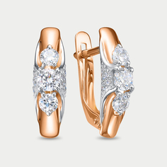 Серьги из розового золота Delta 1203077, фианит