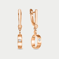 Серьги из розового золота Delta 1202651, фианит