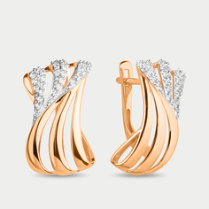 Серьги из розового золота Династия 023792-1102, фианит