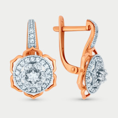 Серьги из розового золота Династия 002332-1102, фианит